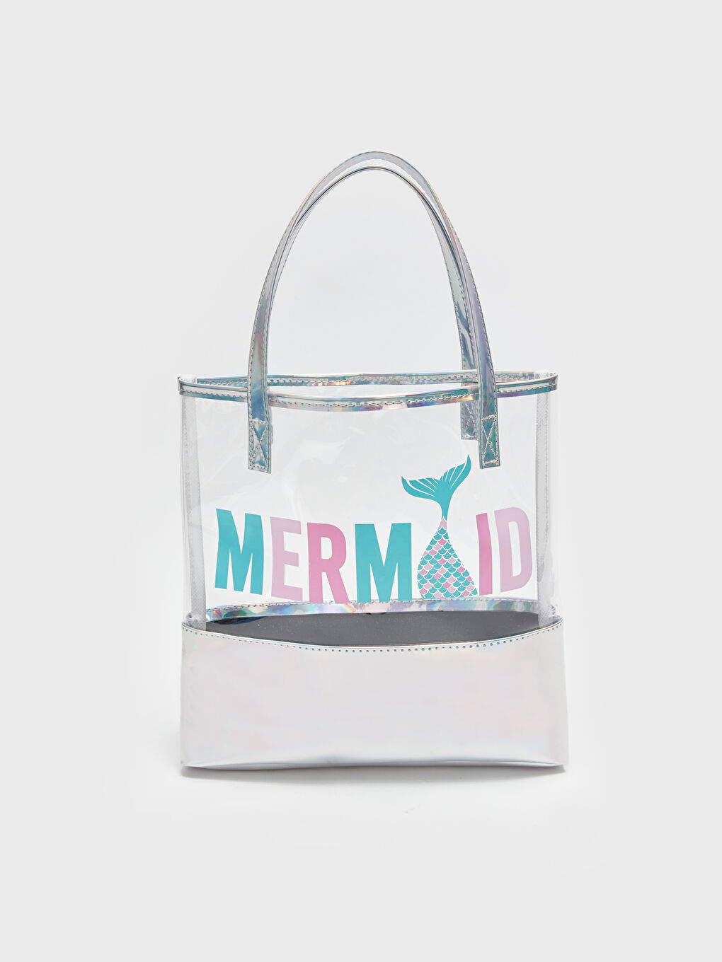 Gri Parlak Baskılı Kız Çocuk Kol Çantası