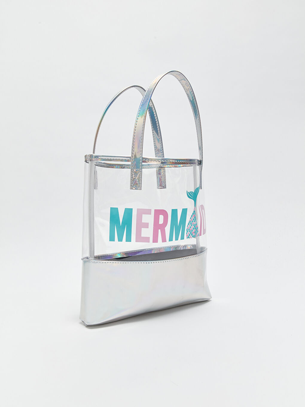 Gri Parlak Baskılı Kız Çocuk Kol Çantası-1