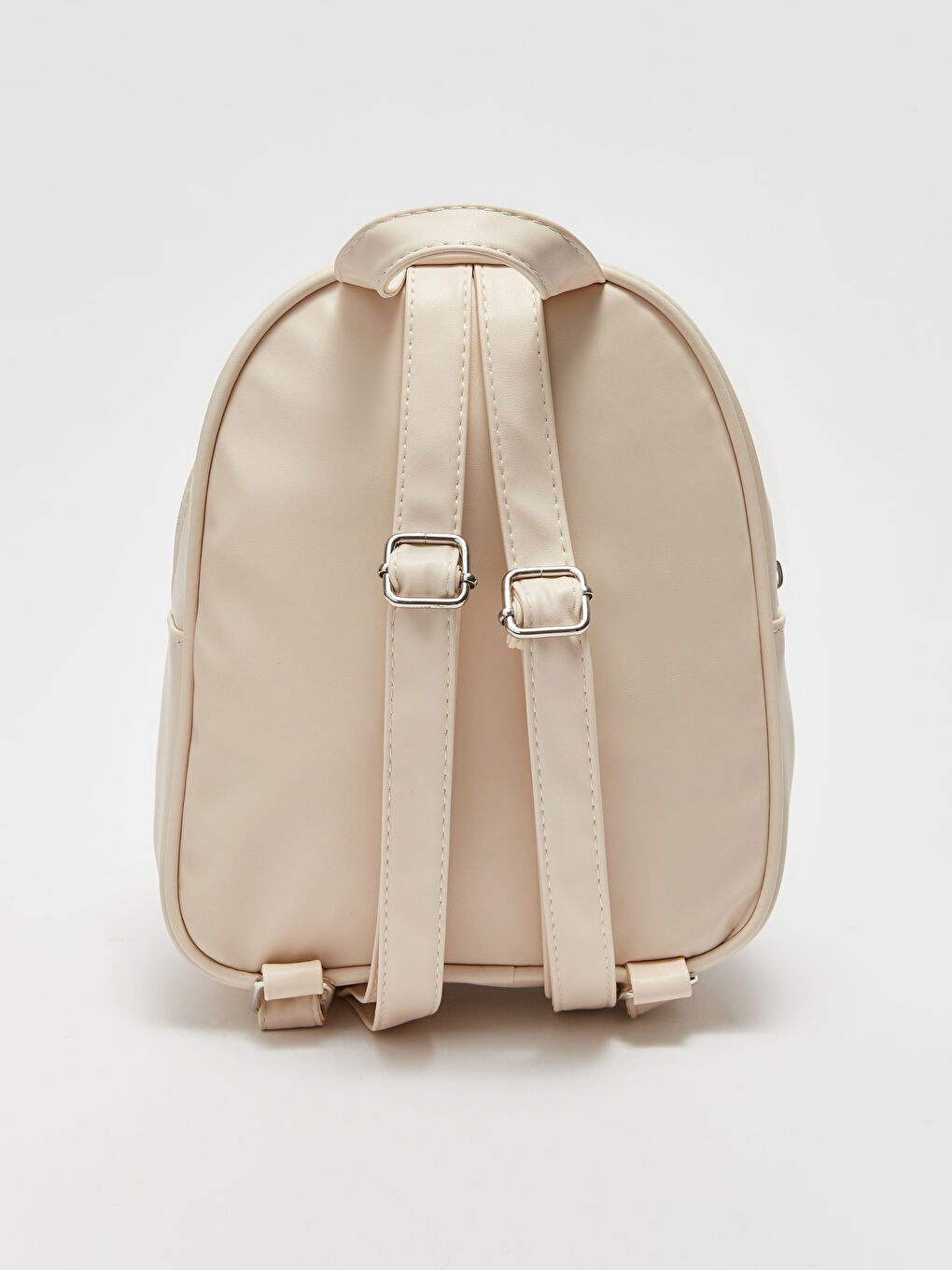 Ekru Deri Görünümlü Kapitoneli Kız Çocuk Sırt Çantası-2