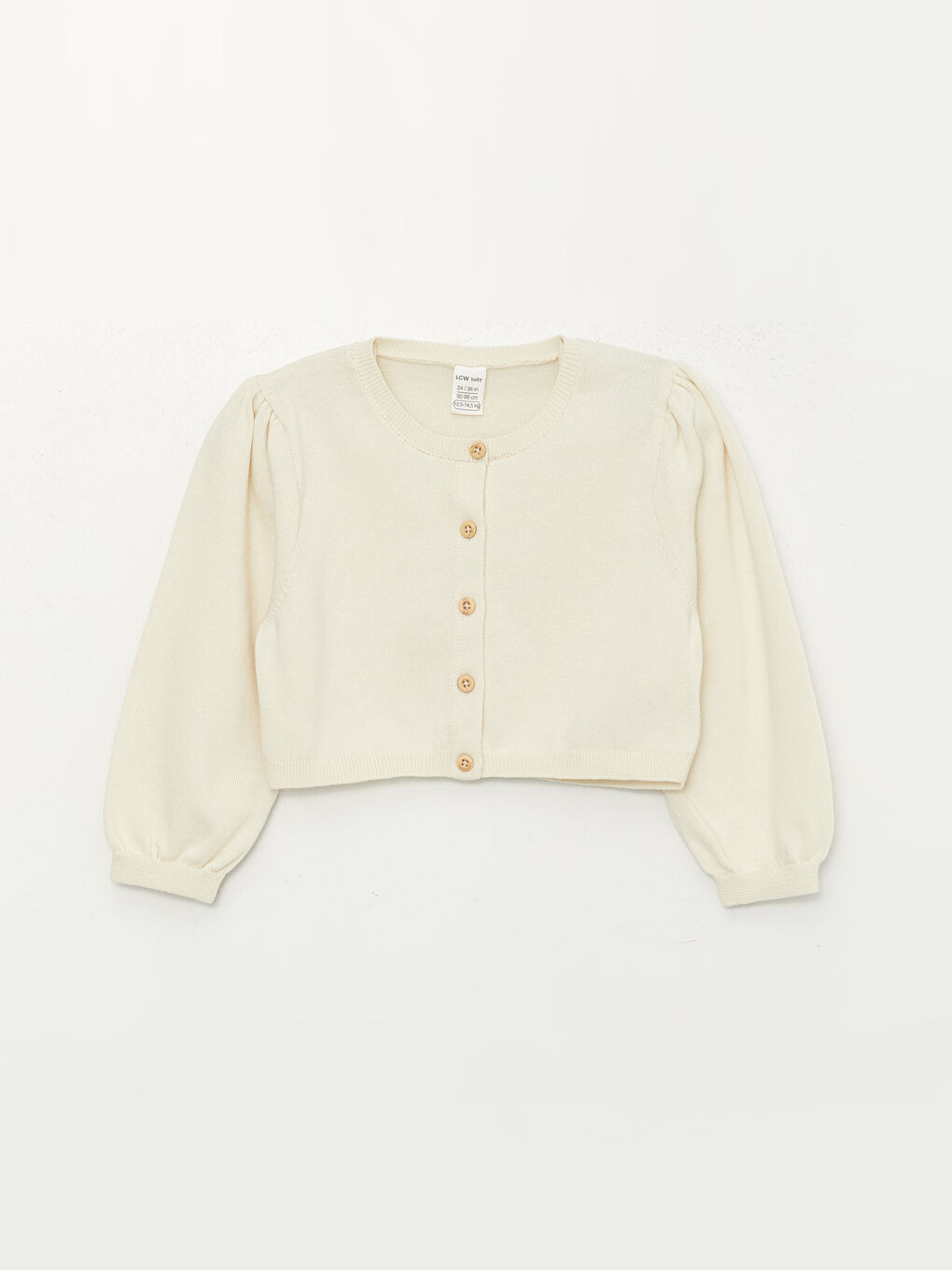 Ekru Bisiklet Yaka Kız Bebek Triko Bolero Hırka
