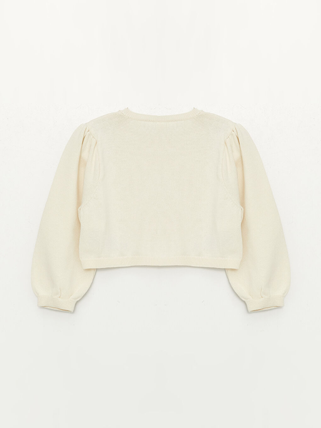 Ekru Bisiklet Yaka Kız Bebek Triko Bolero Hırka-1