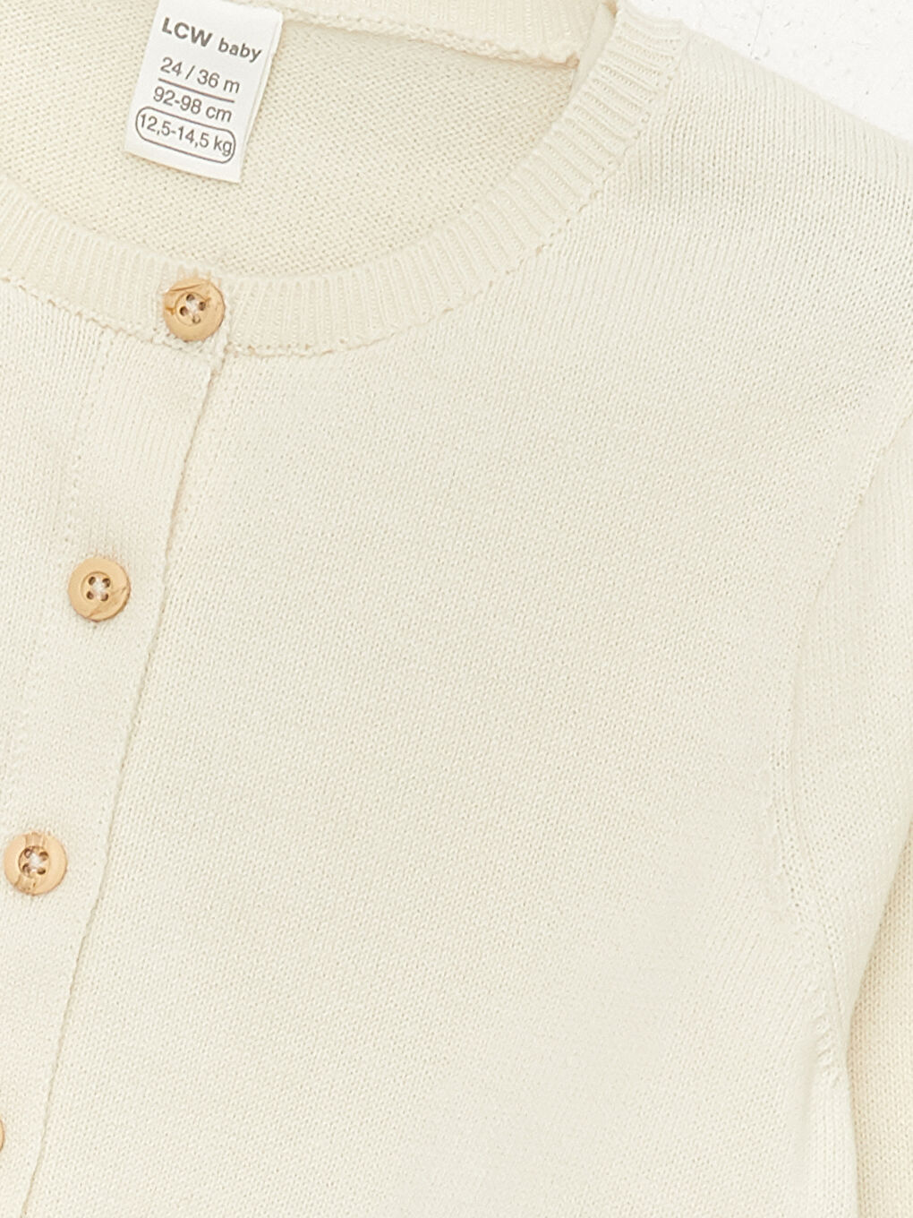 Ekru Bisiklet Yaka Kız Bebek Triko Bolero Hırka-2