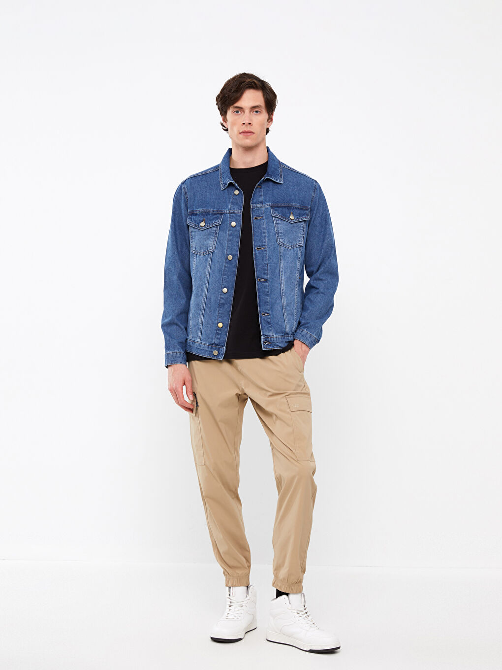 İndigo Standart Kalıp Erkek Jean Ceket-2