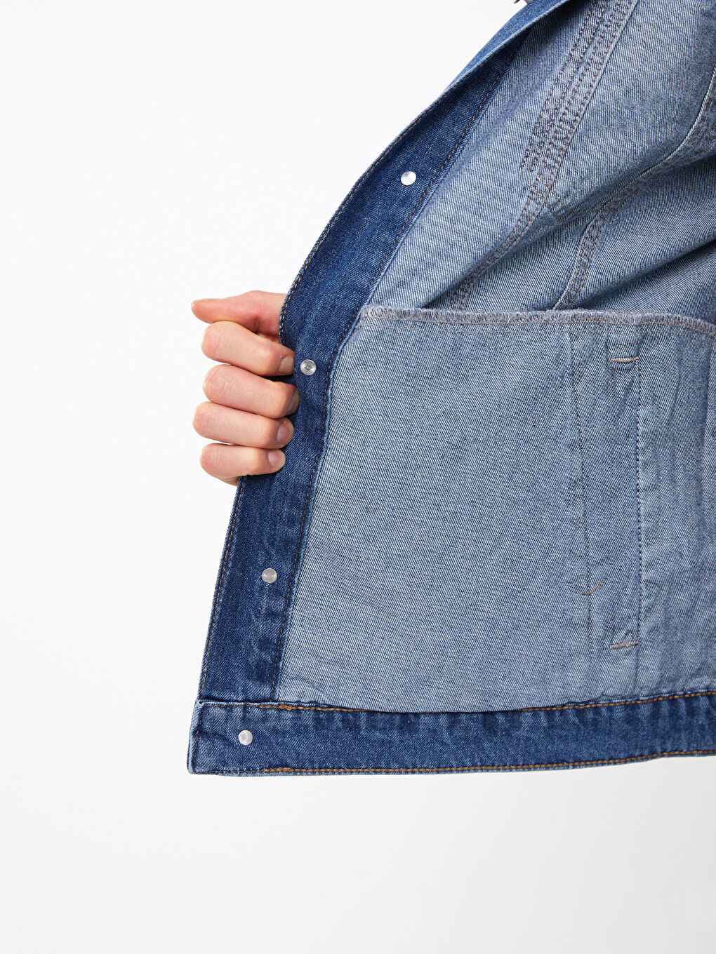 İndigo Standart Kalıp Erkek Jean Ceket-3