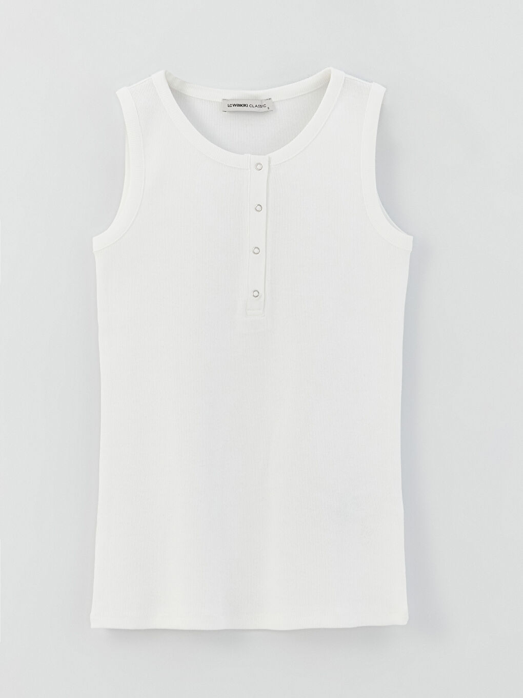 Ekru Kadın Bisiklet Yaka Düz Crop-5