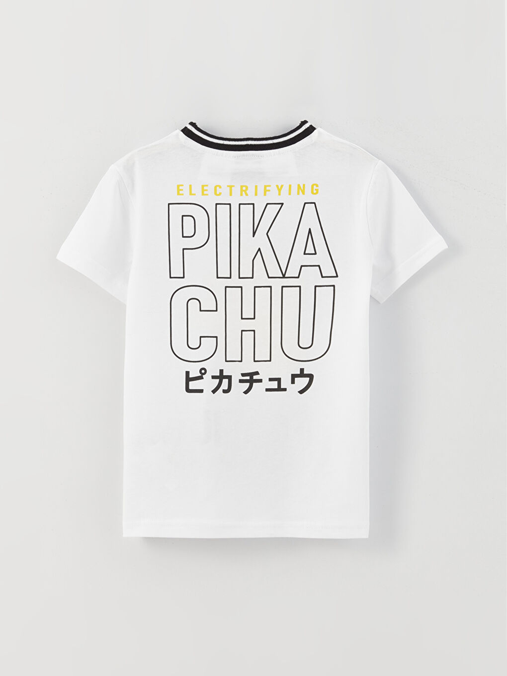 მრგვალი საყელო პიკაჩუს ნაბეჭდი მოკლე სახელო ბიჭებისთვის მაისური-1