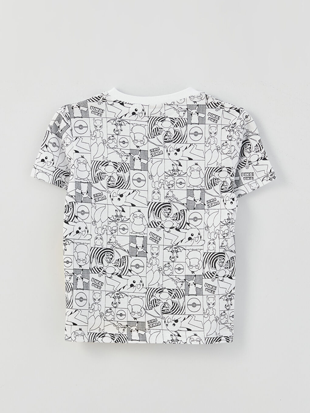 Crew Neck Pokemon Printed Short Sleeve Boys' T-Shirt-1