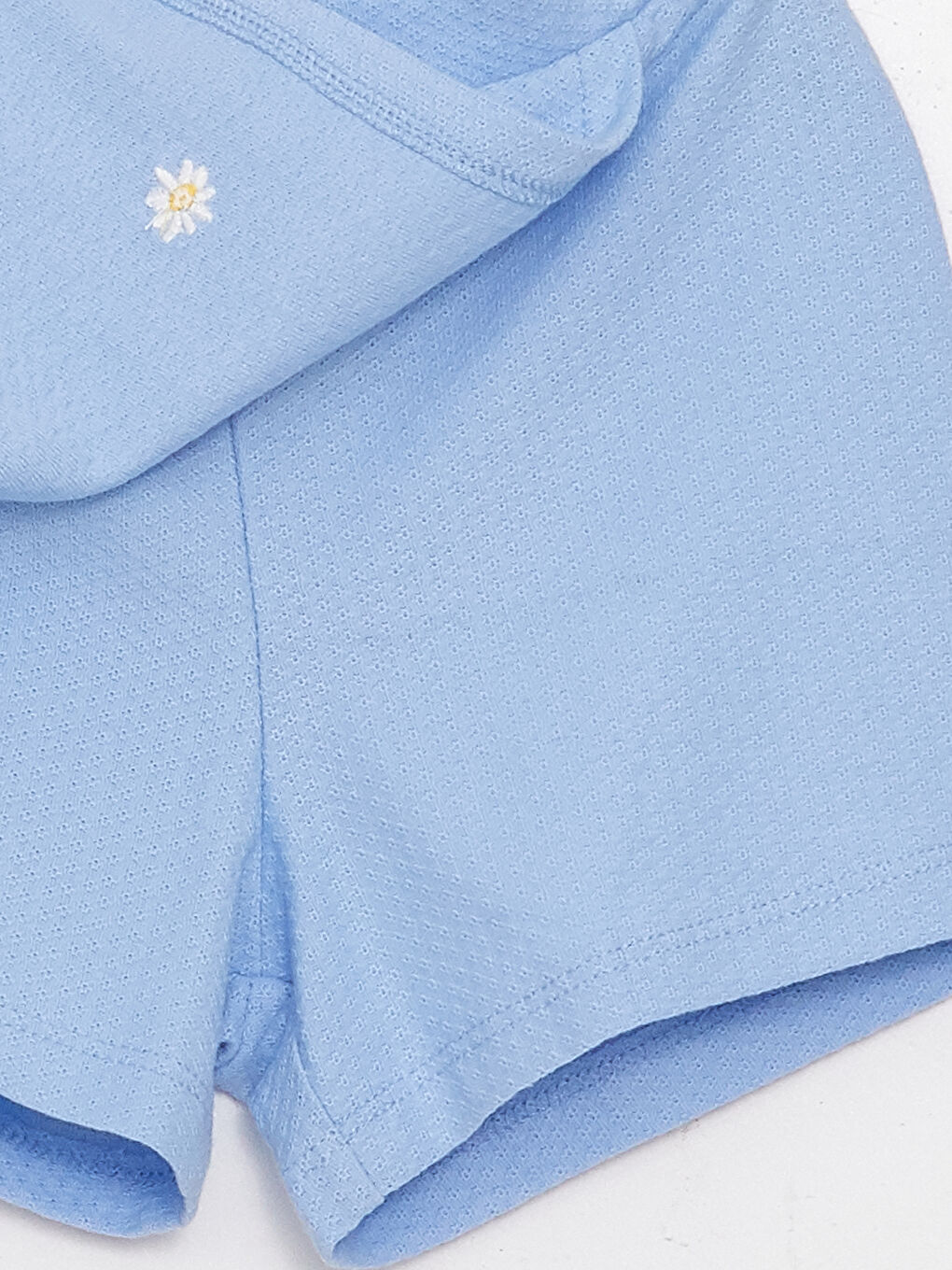 Lila Bebe Yaka Kısa Kollu Kız Bebek Bluz ve Şort Etek 2'li Takım-3