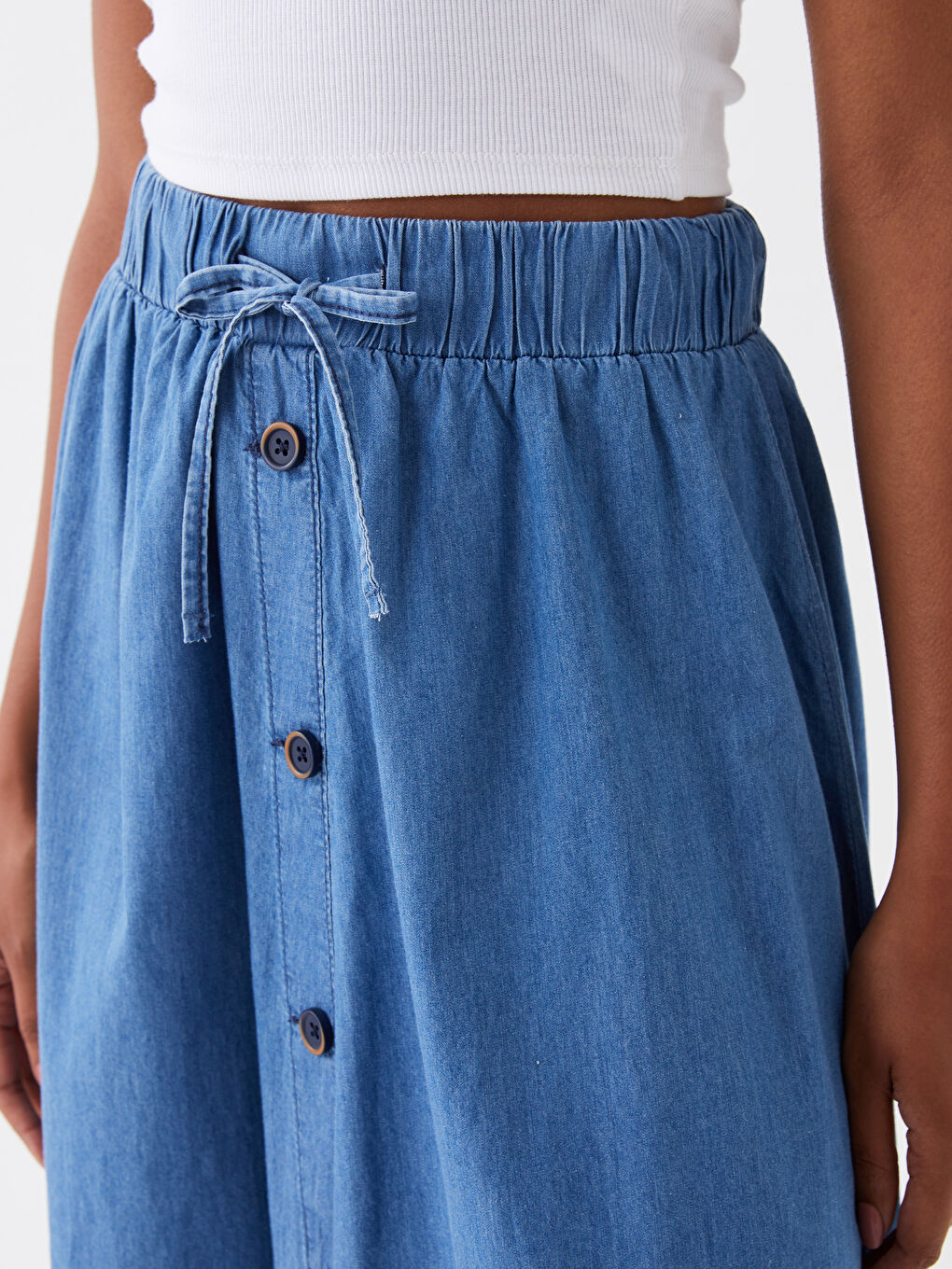 Women's Straight Elastic Waist Jean Skirt -S3IH73Z8-507