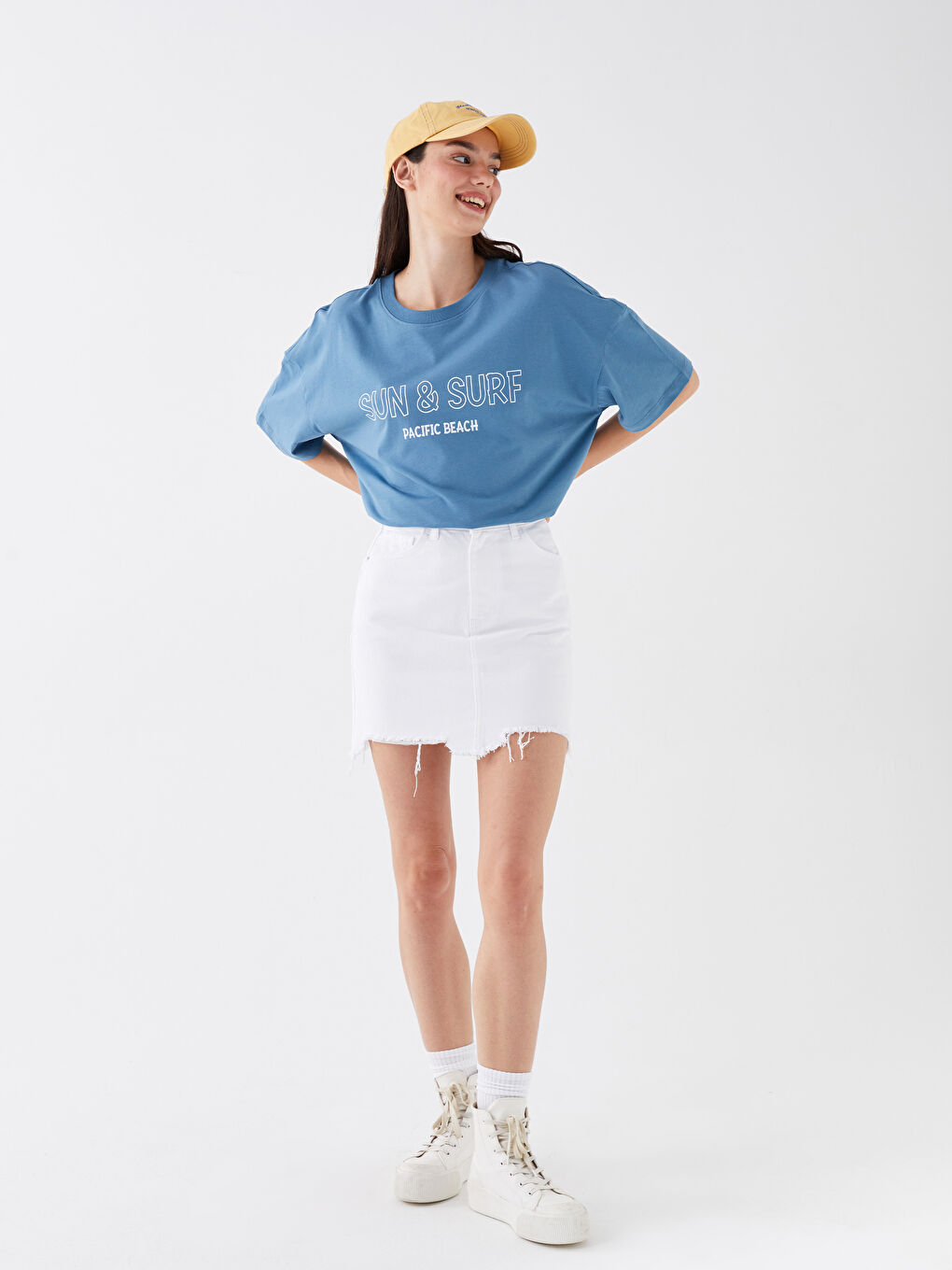 Standard Fit Women's Jean Skirt -S3IH75Z8-844