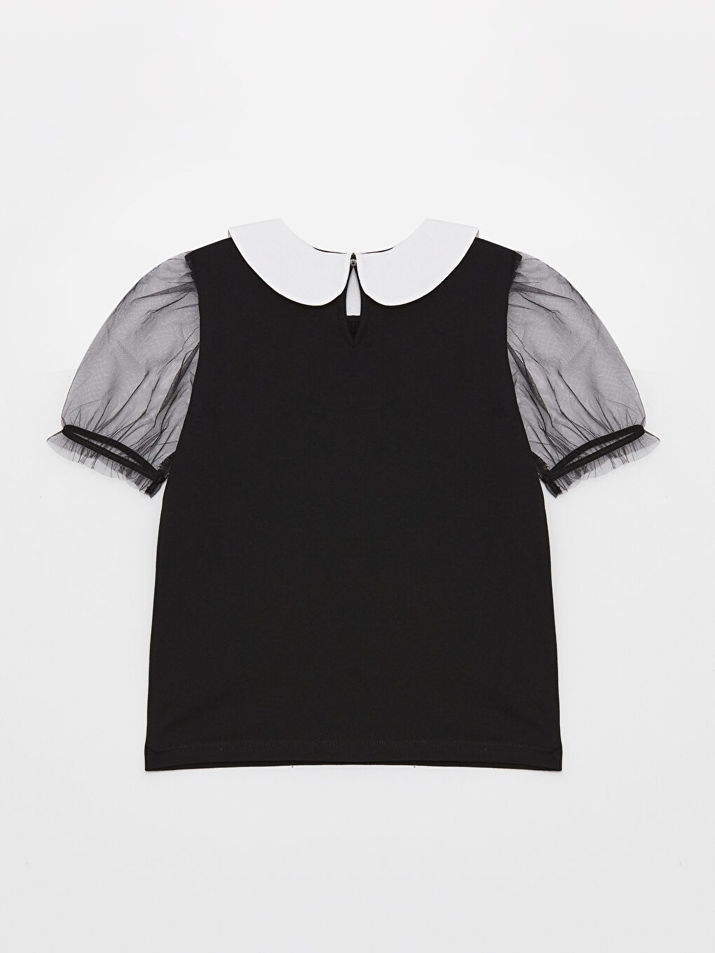 Baby Collar Short Sleeve Girls T-Shirt-1