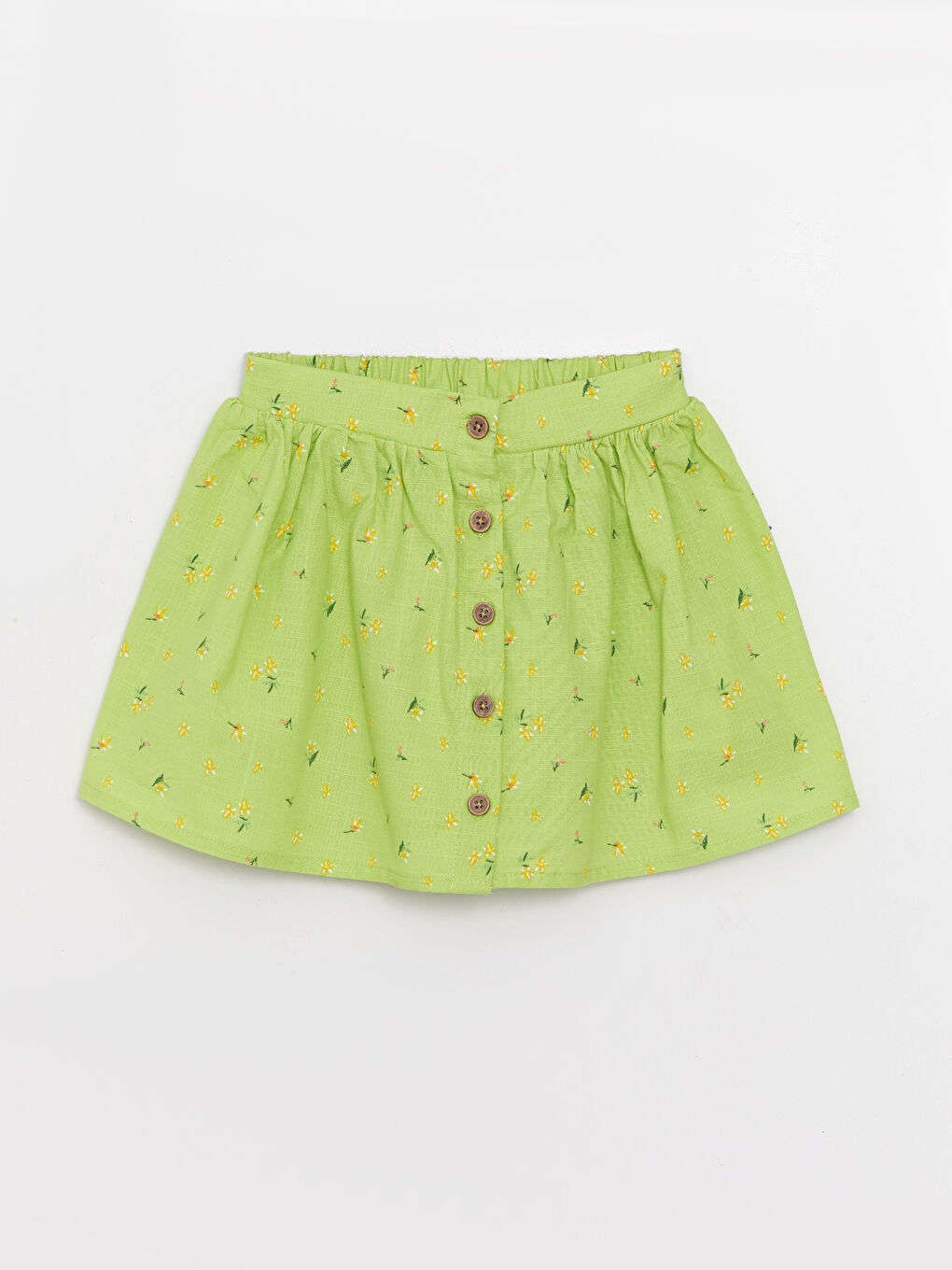 Bej Kare Yaka Kısa Kollu Baskılı Kız Bebek Bluz ve Etek 2'li Takım-2