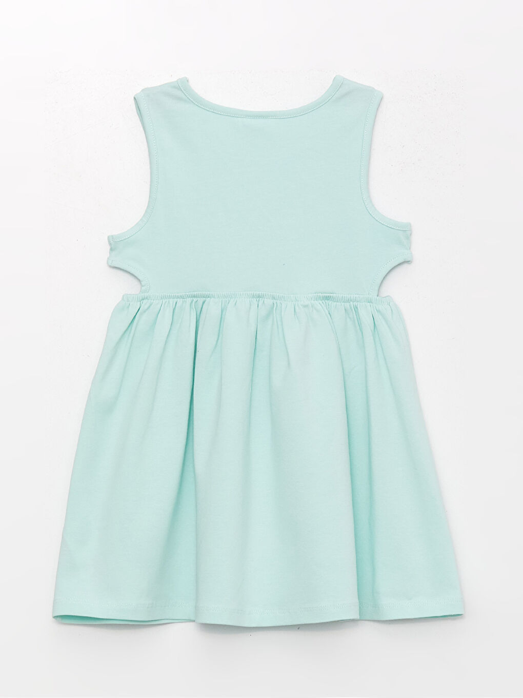 Yeşil Bisiklet Yaka Baskılı Kız Bebek Elbise-1