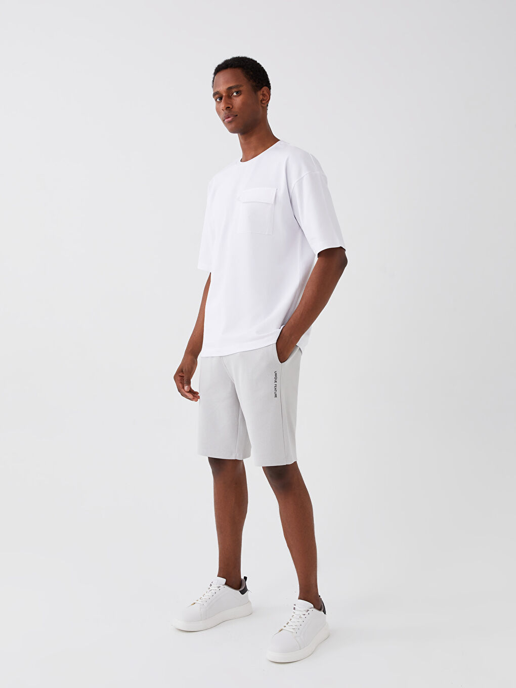 Slim Fit Binding Detail Men's Shorts -S3II06Z8-S8P