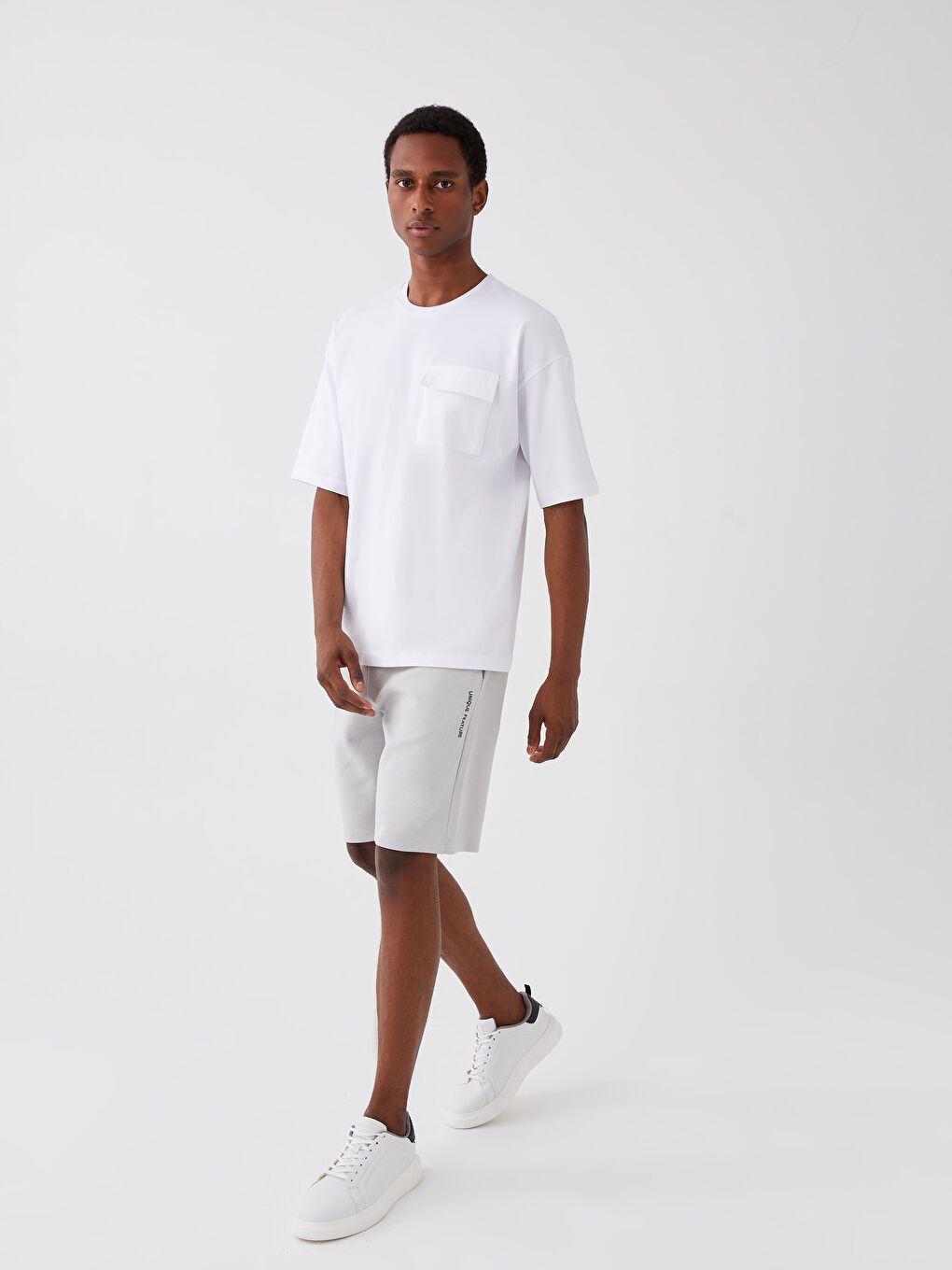 Slim Fit Binding Detail Men's Shorts -S3II06Z8-S8P