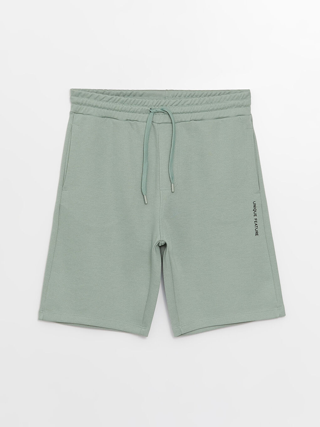 Yeşil Slim Fit Beli Bağlama Detaylı Erkek Şort-6