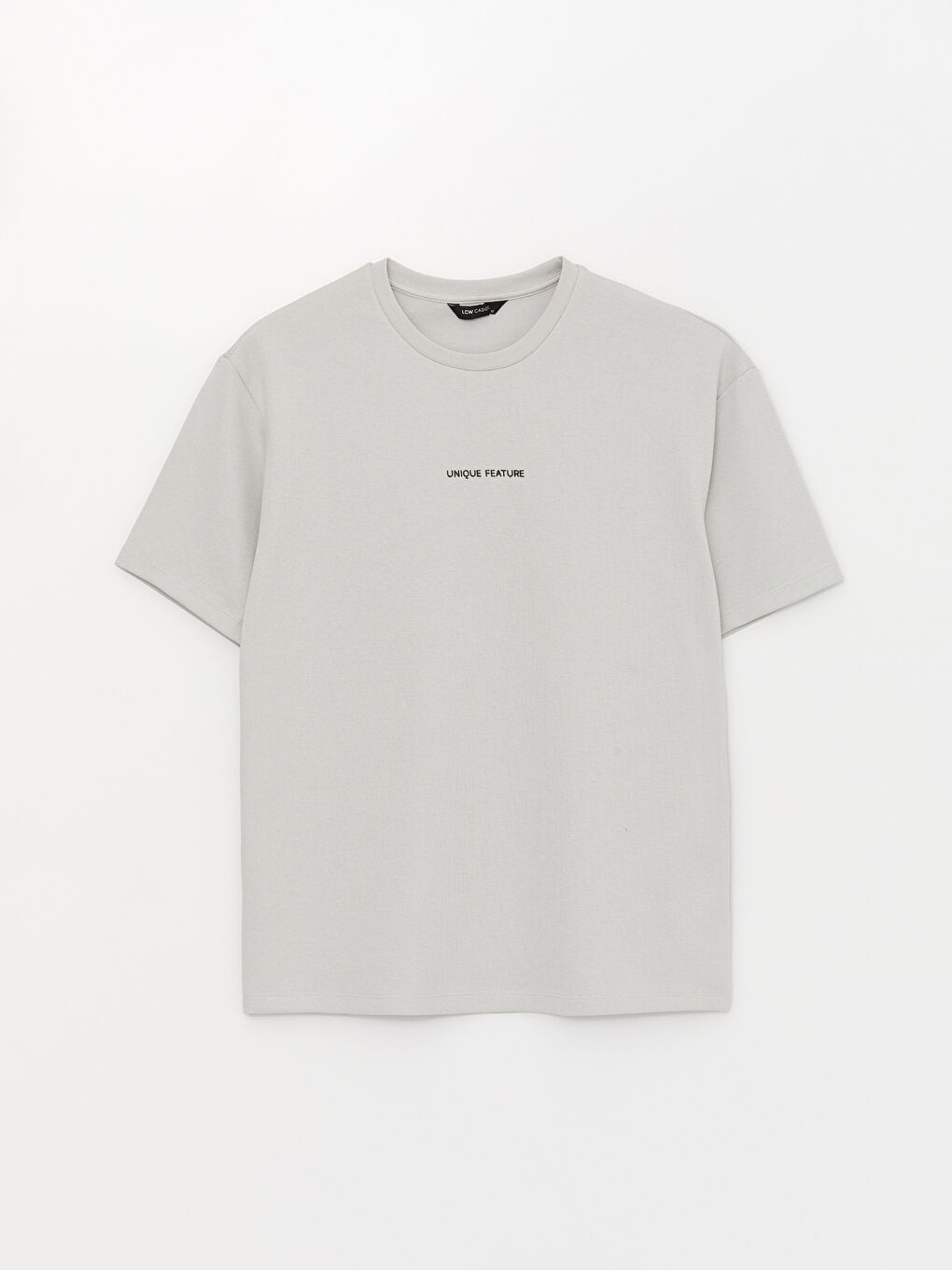 Gri Bisiklet Yaka Kısa Kollu Baskılı Erkek Sweatshirt-5