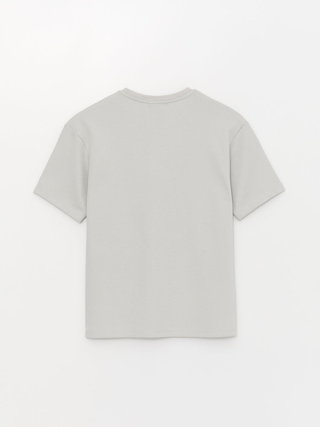 Gri Bisiklet Yaka Kısa Kollu Baskılı Erkek Sweatshirt-6