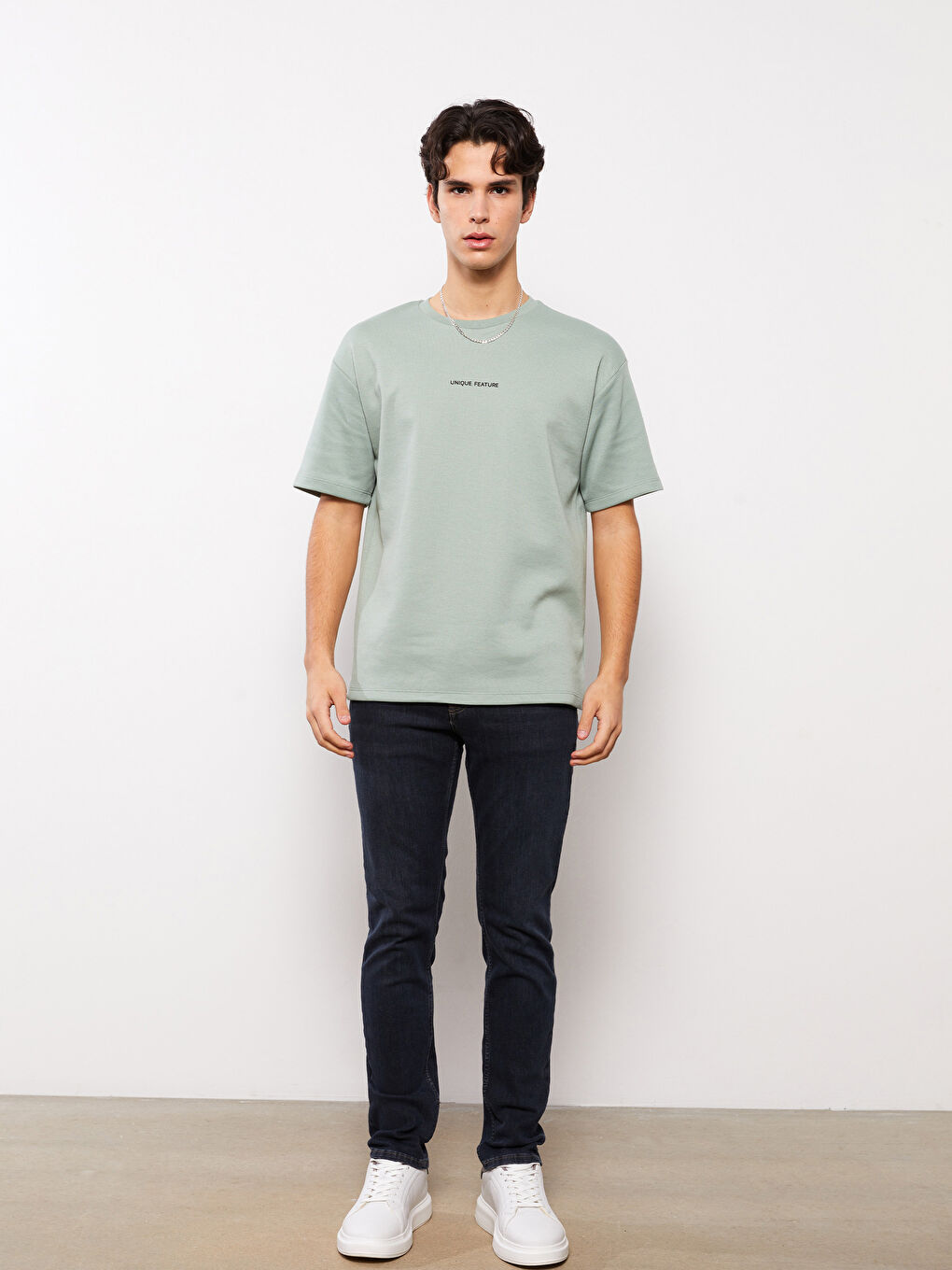 Crew Neck Short Sleeve Printed Men's Sweatshirt-2