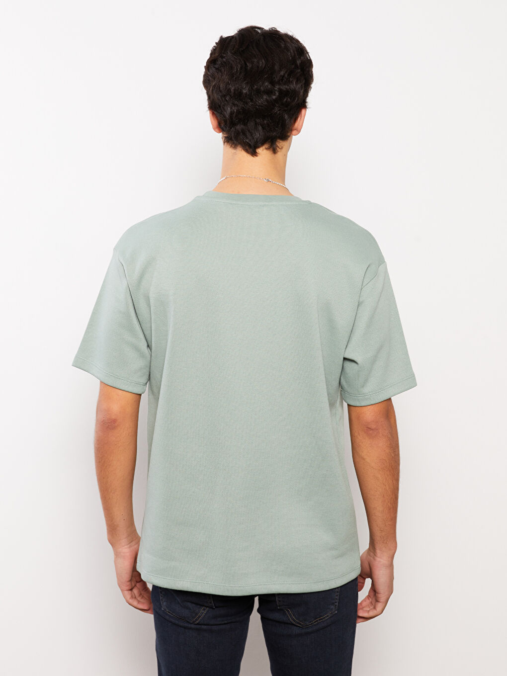 Crew Neck Short Sleeve Printed Men's Sweatshirt-4