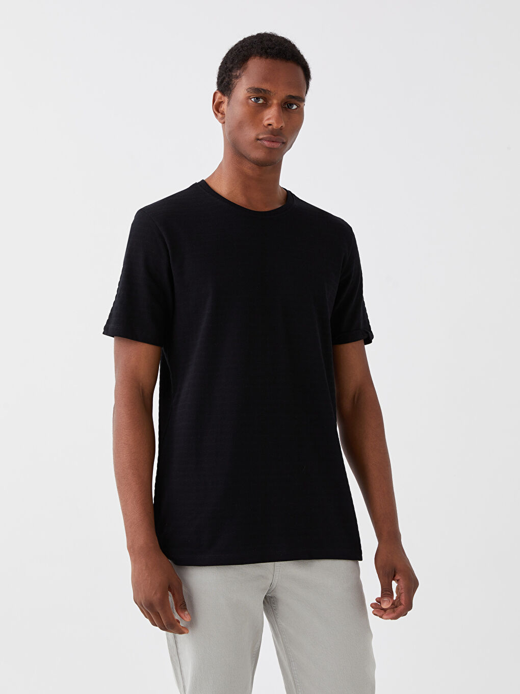 Crew Neck Short Sleeve Pique Men's T-Shirt