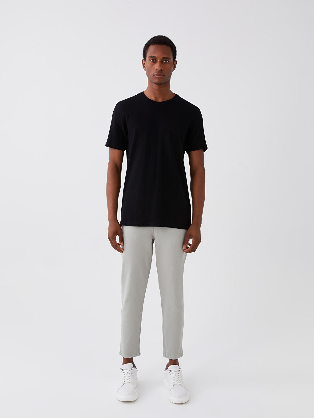 Crew Neck Short Sleeve Pique Men's T-Shirt-2