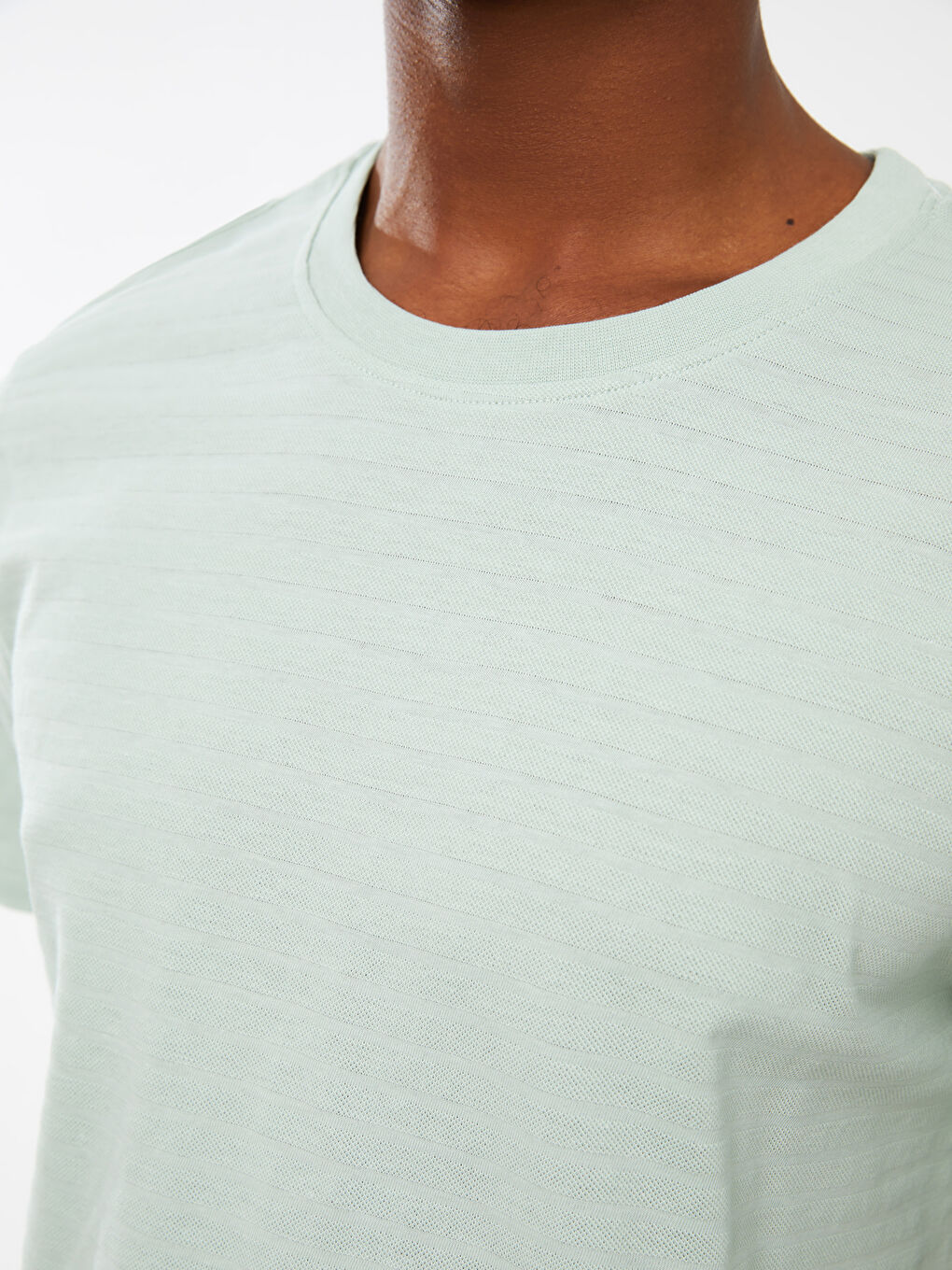 Crew Neck Short Sleeve Pique Men's T-Shirt-2