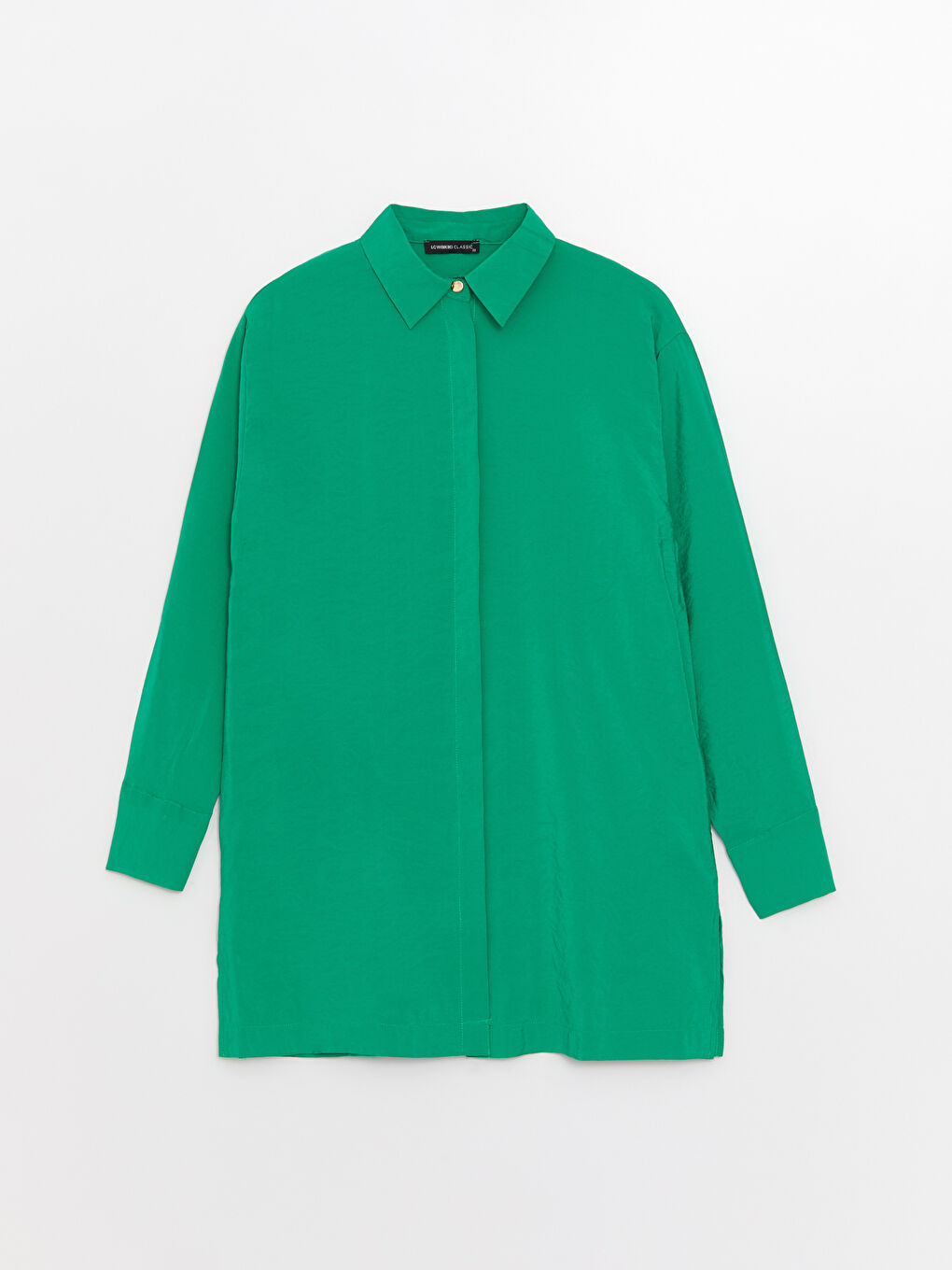 әйелдерге арналған өрнексіз ұзын жең жейде туника-5