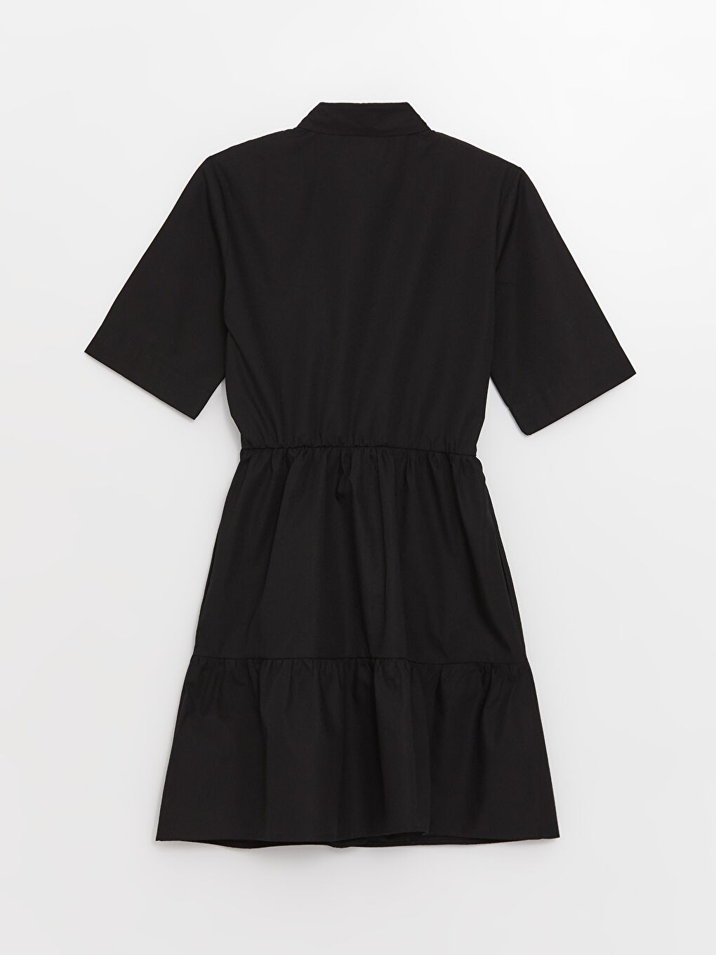 Shirt Collar Straight Short Sleeve Poplin Women Dress -S3II49Z8-CVL