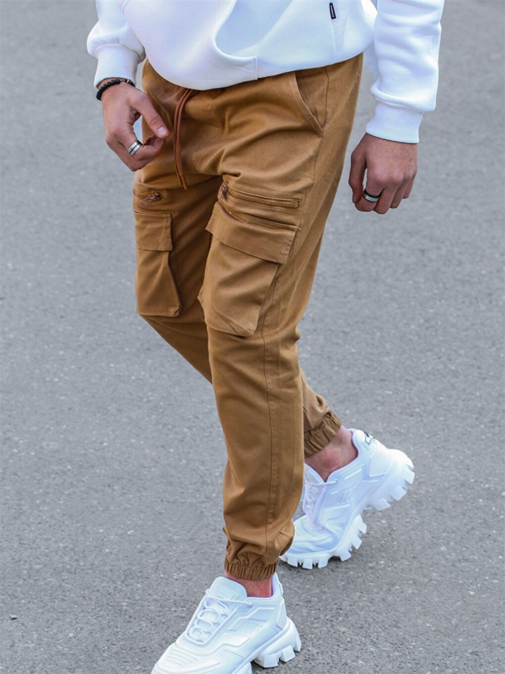 Kahverengi Slim Fit Erkek Jogger Eşofman Altı