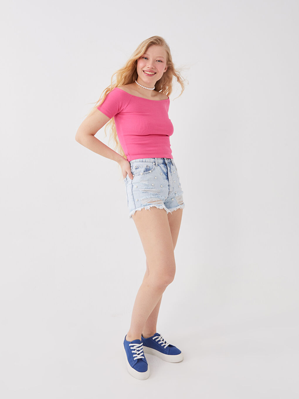 Boat Collar Short Sleeve Women's T-Shirt-2