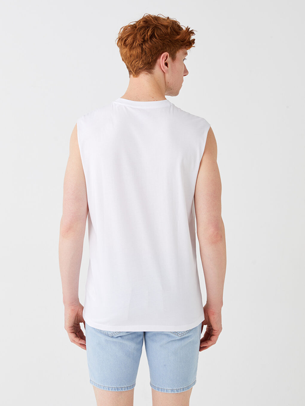 Crew Neck Printed Men's Sleeveless T-Shirt-4