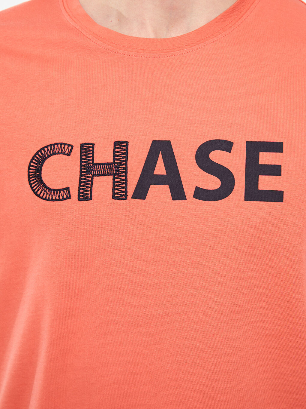 تيشيرت رجالي ياقة دائرية كم قصير مطبوع قطن ممشط-3