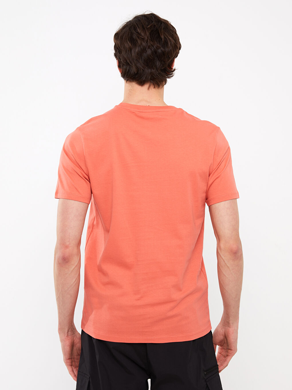 تيشيرت رجالي ياقة دائرية كم قصير مطبوع قطن ممشط-4