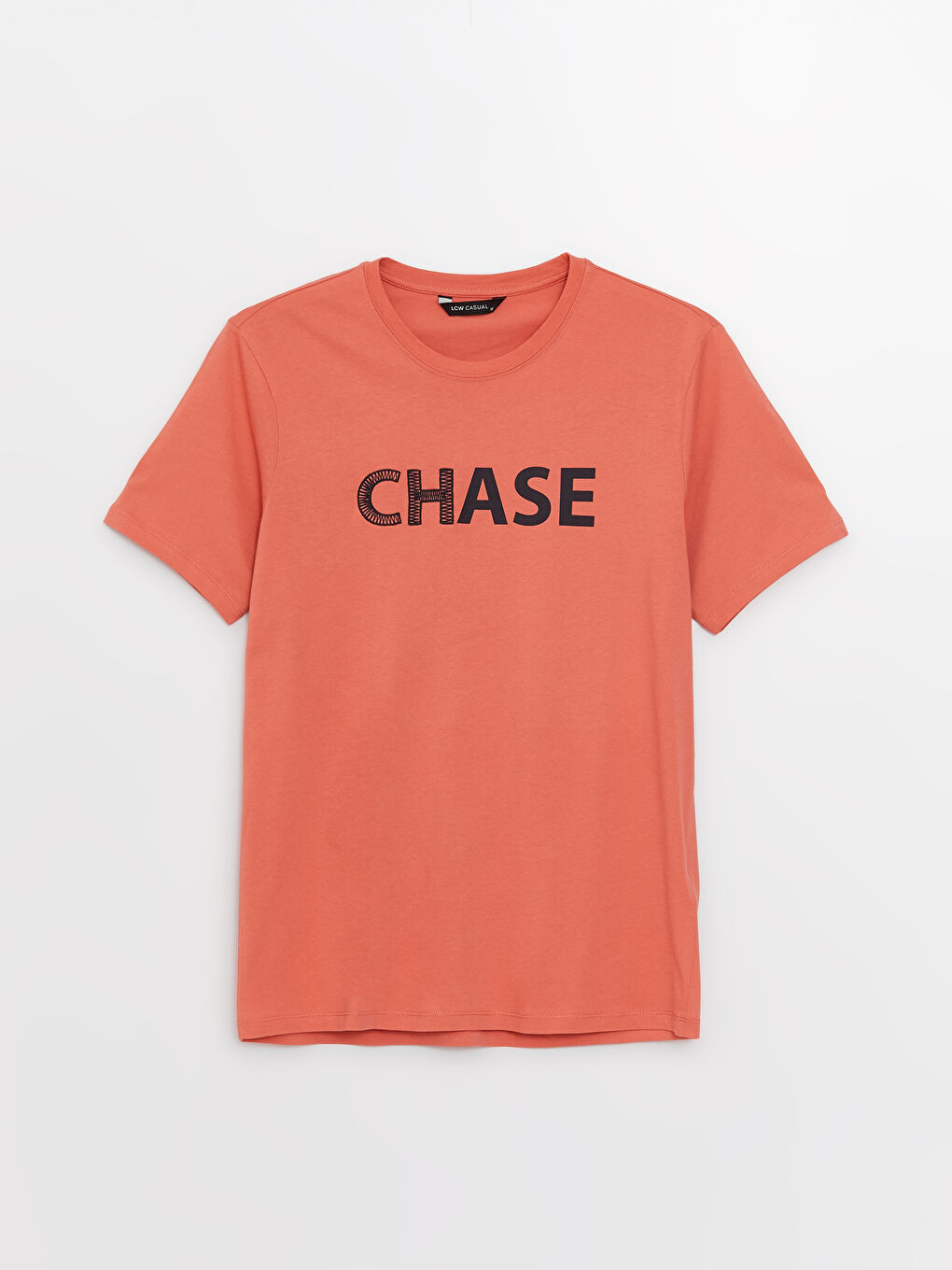 تيشيرت رجالي ياقة دائرية كم قصير مطبوع قطن ممشط-5