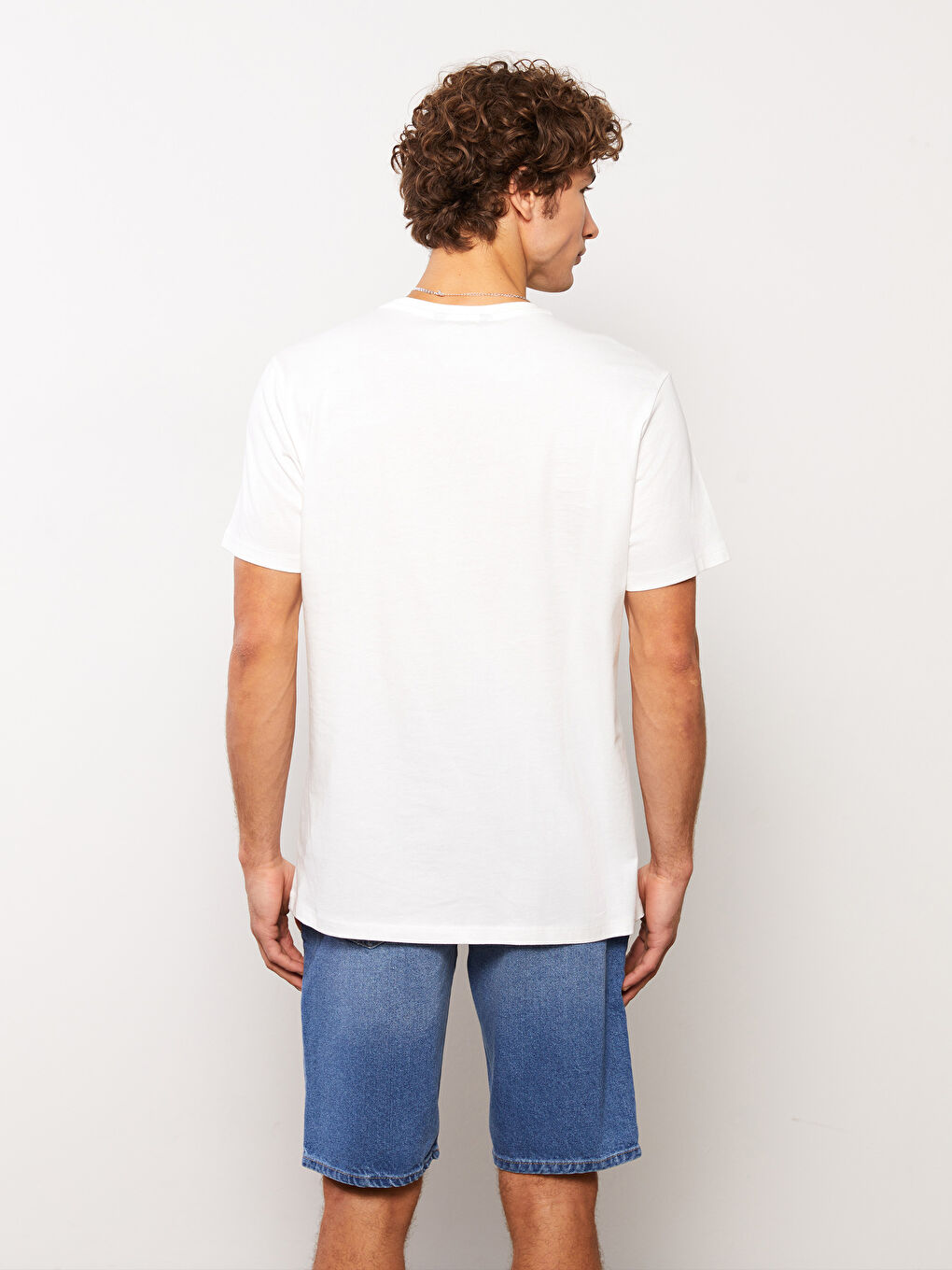 Crew Neck Short Sleeve Printed Combed Cotton Men's T-shirt-3