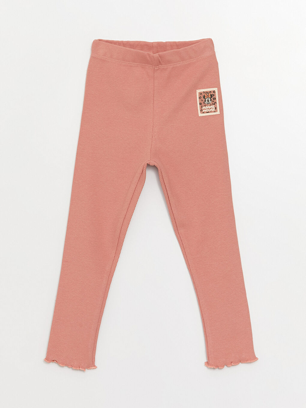 Pembe Bisiklet Yaka Uzun Kollu Minnie Mouse Baskılı Kız Bebek Sweatshirt ve Tayt 2'li Takım-2