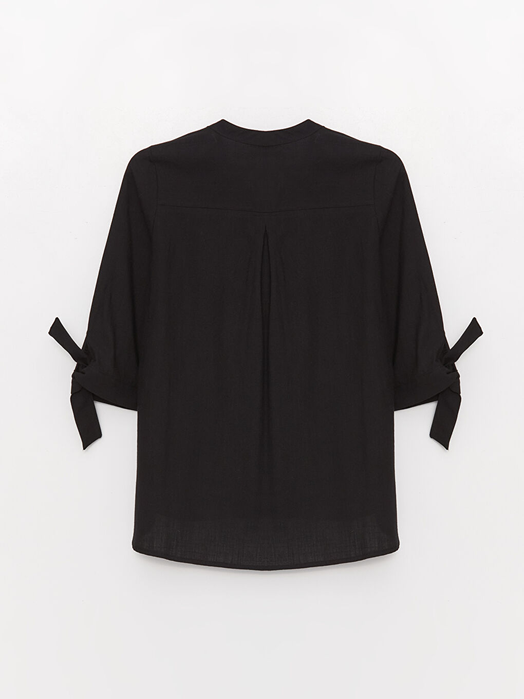 Henley Neckline Poplin Women's Blouse-6