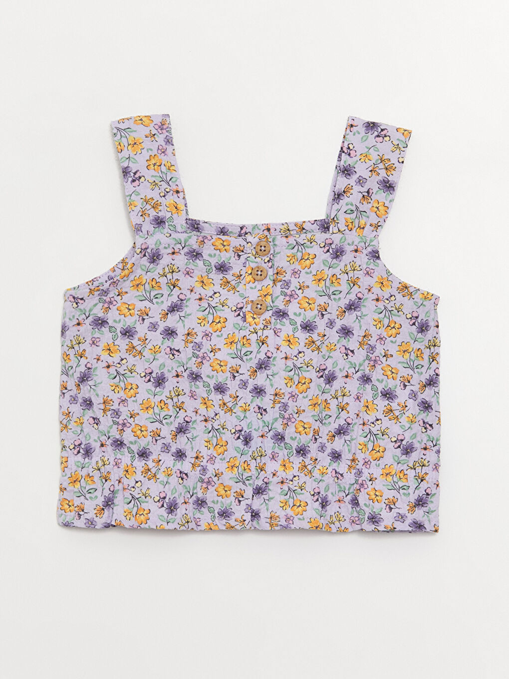 طقم بلوزة وتنورة للبنات الرضع بياقة مربعة - قطعتين-1