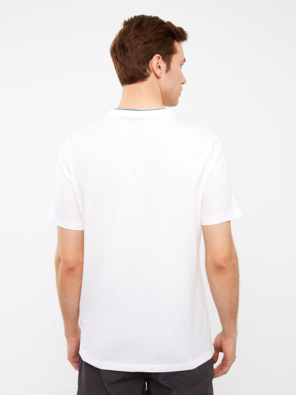 T-shirt pour hommes en coton peigné imprimé à manches courtes et col rond-4