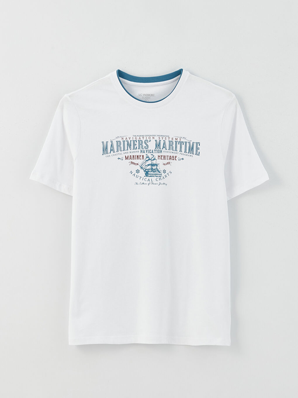 T-shirt pour hommes en coton peigné imprimé à manches courtes et col rond-5