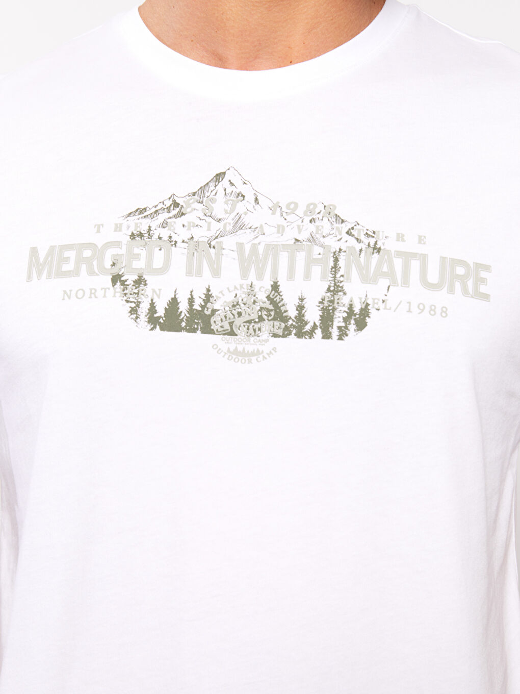 Crew Neck Short Sleeve Printed Combed Cotton Men's T-shirt-3