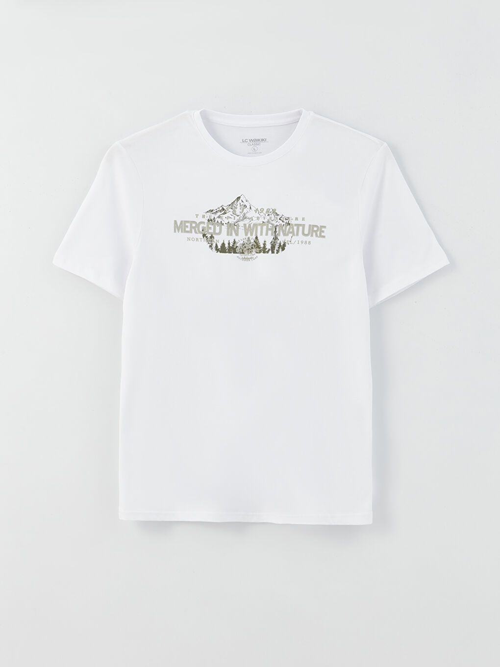 Crew Neck Short Sleeve Printed Combed Cotton Men's T-shirt-5