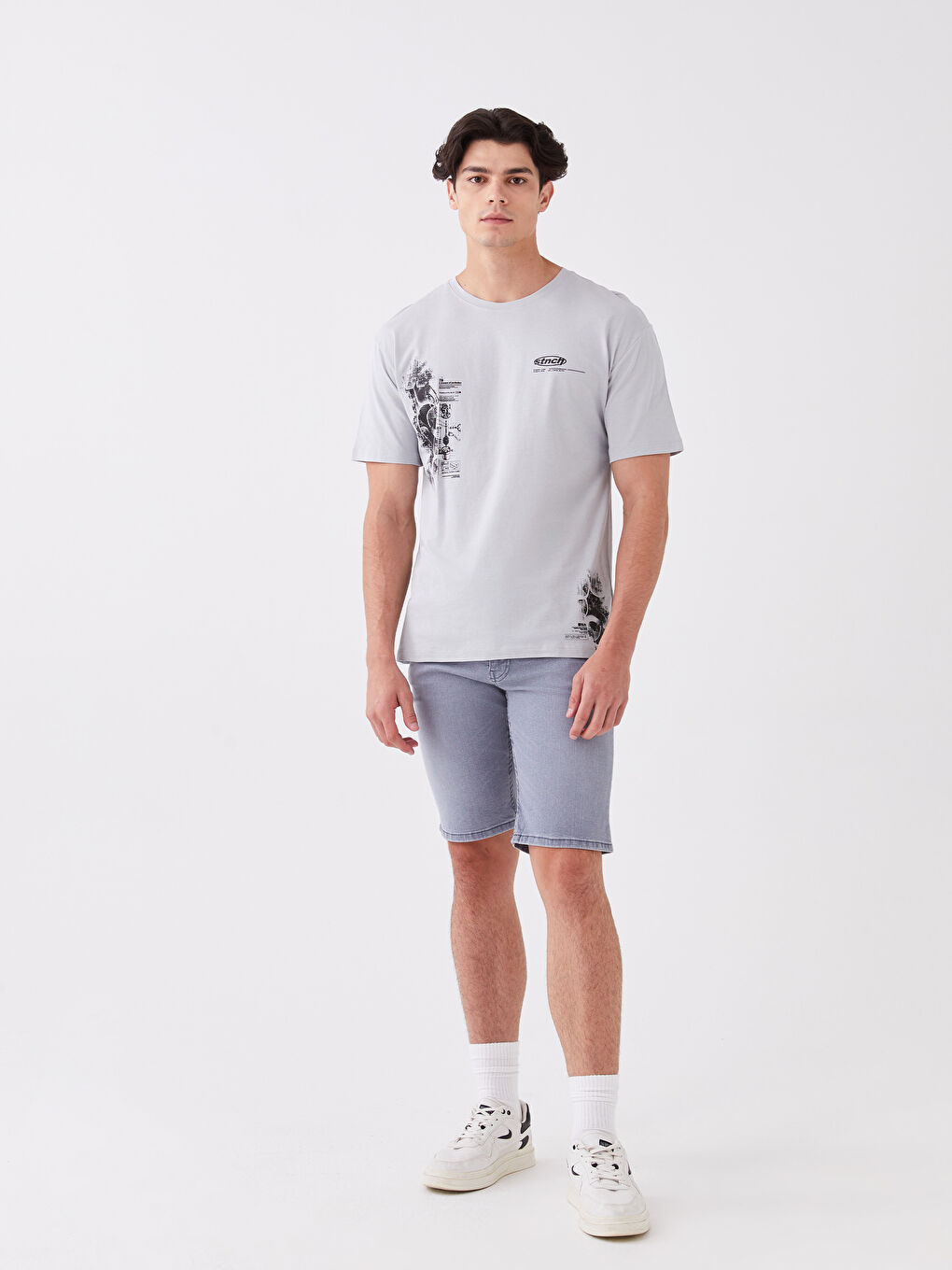 XSIDE Crew Neck Short Sleeve Printed Combed Cotton Men's T