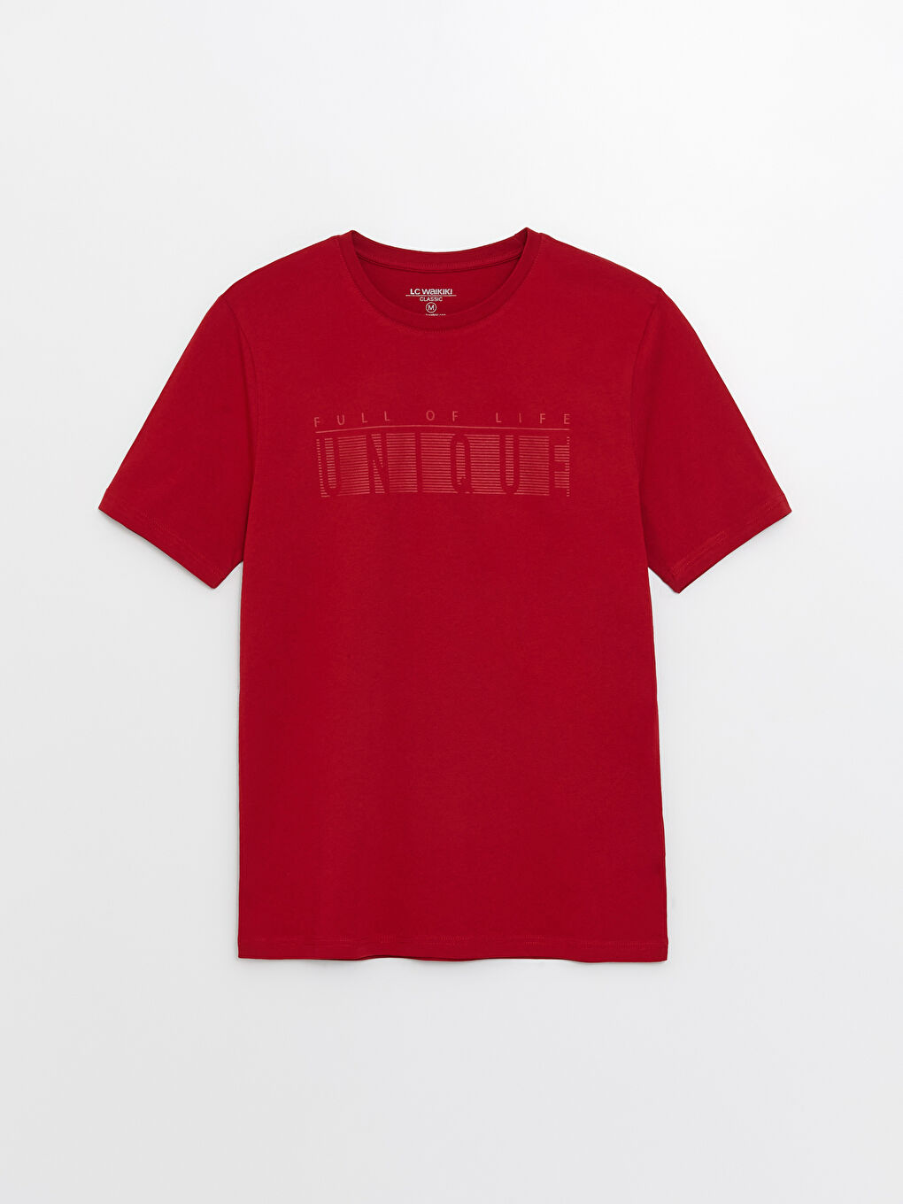 Kırmızı Bisiklet Yaka Kısa Kollu Baskılı Penye Erkek Tişört-5