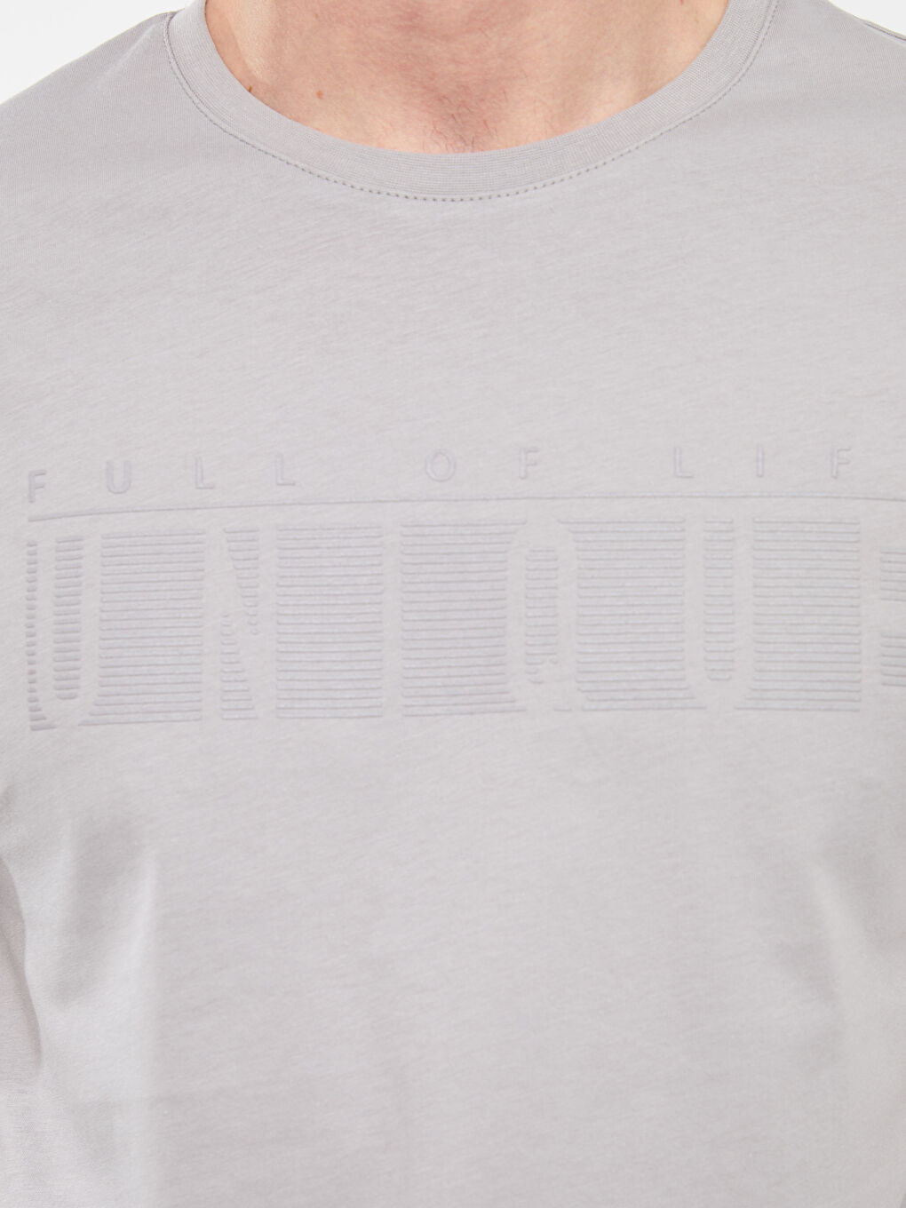 تيشيرت رجالي ياقة دائرية كم قصير مطبوع قطن ممشط-3