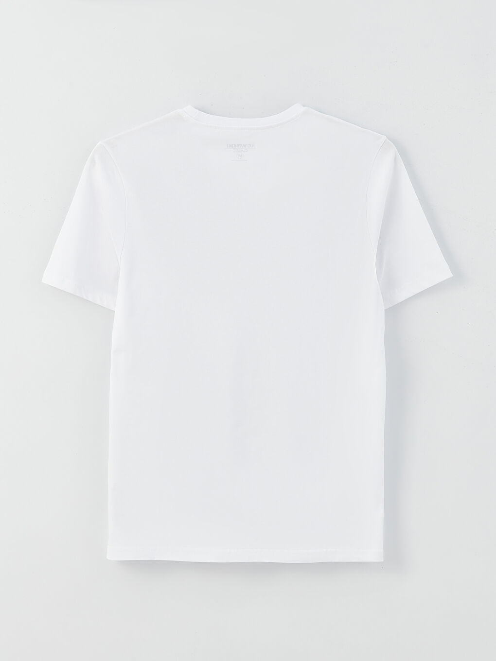 Beyaz Bisiklet Yaka Kısa Kollu Baskılı Penye Erkek Tişört-6