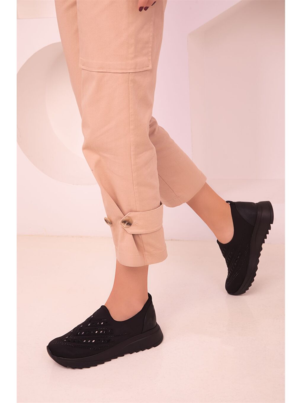 Siyah Kadın Spor Ayakkabı-1