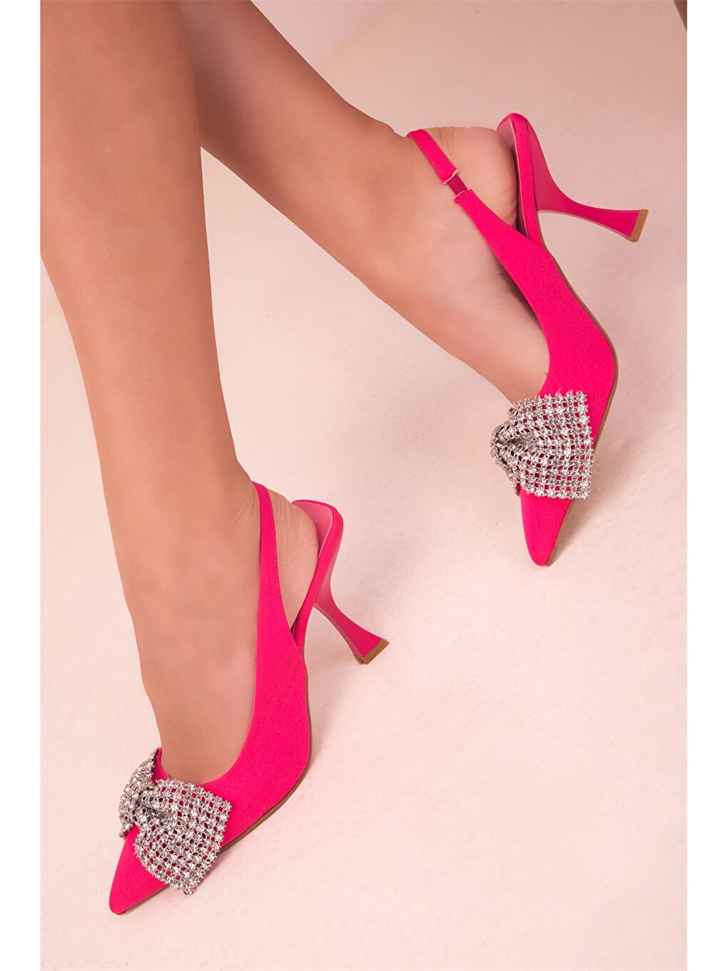 Soho Exclusive Fuşya Metal Aplike Detaylı Kadın Stiletto - 3