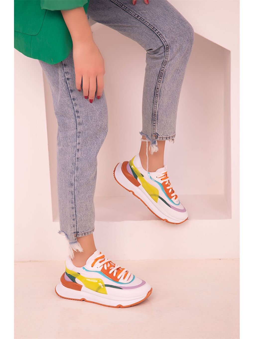 Karışık Bağcıklı Spor Ayakkabı-1